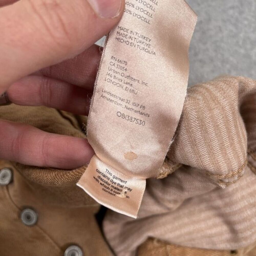 We the Free Old West Slouchy Wide Leg Pant Womens 31 (31 x 28) Tan Raw Hem Boho - Picture 10 of 13